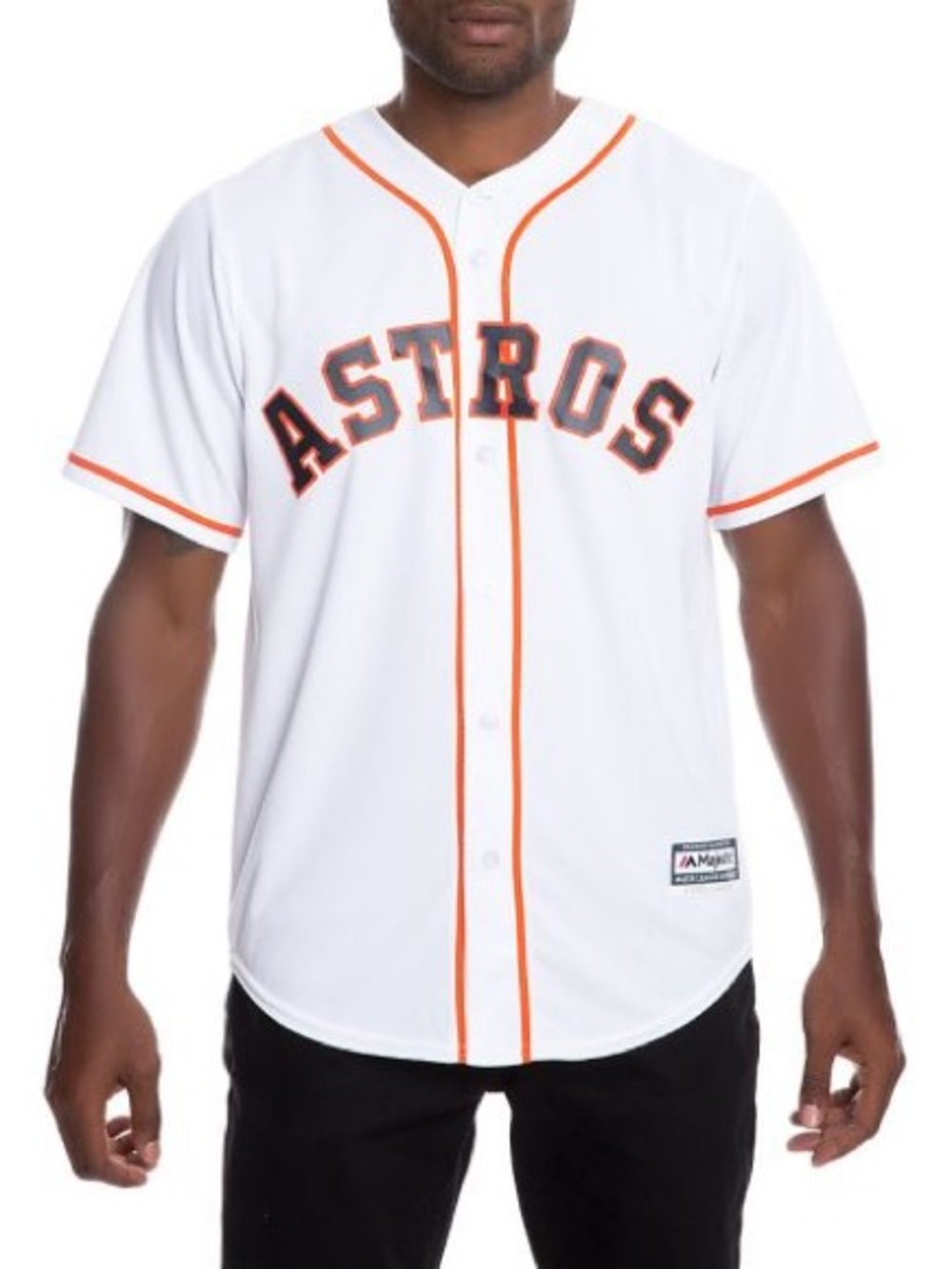Majestic Houston Astros Cool Base MLB Jersey White Orange Men’s Large